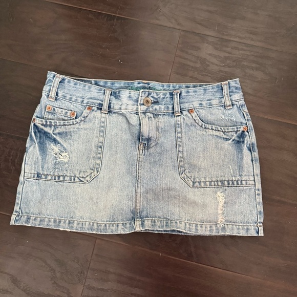 Vintage Mini Skirt denim 90s streetwear rave western 10 y2k - Picture 2 of 7